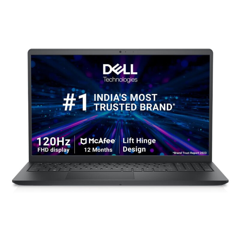 Dell 15, AMD Ryzen 3 7320U Processor (8GB RAM / 512GB SSD/Windows 11 + Office H&S 2024 + M365 / 15.6"(39.62 Cm) FHD Display / 12 Month Mcafee/Carbon Black Color/ 1.63 Kg Thin & Light Laptop