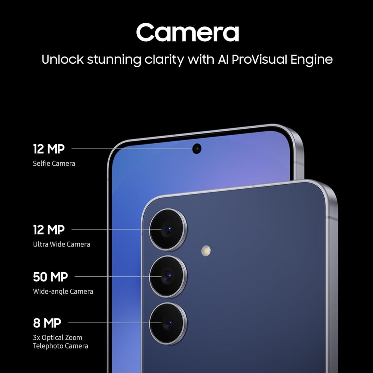 Samsung Galaxy S25 FE 5G Smartphone with Galaxy AI (JetBlack, 8GB RAM, 512GB Storage), 12MP Front Camera, ProVisual Engine, Long Battery Life - Image 3